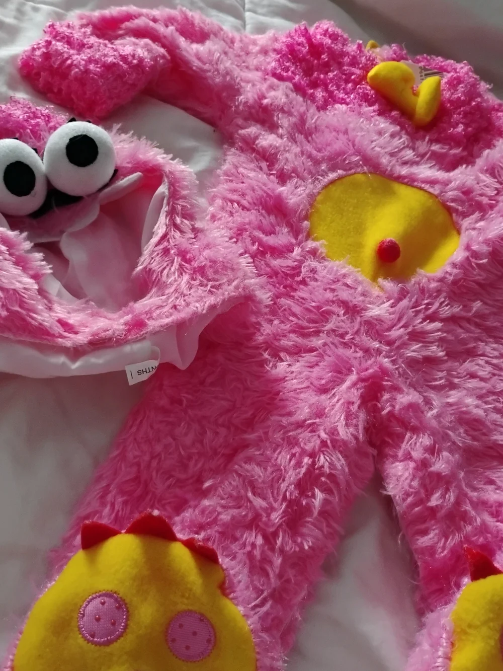 Rubie's Plush Pink Monster Costume with Yellow Accents - Picture 2 of 3